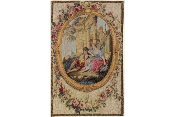 Gobelín - Sérénade fond crème bz Francua Bucher - 1755 Gobelín - Sérénade fond crème bz Francua Bucher - 1755